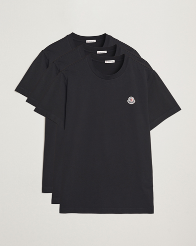 Moncler 3-Pack Logo T-Shirt Black – Sort