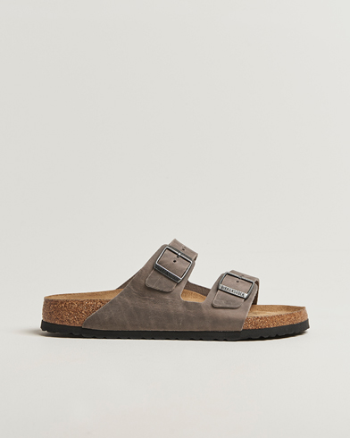 BIRKENSTOCK Arizona Soft Footbed Iron Oiled Leather – Grå