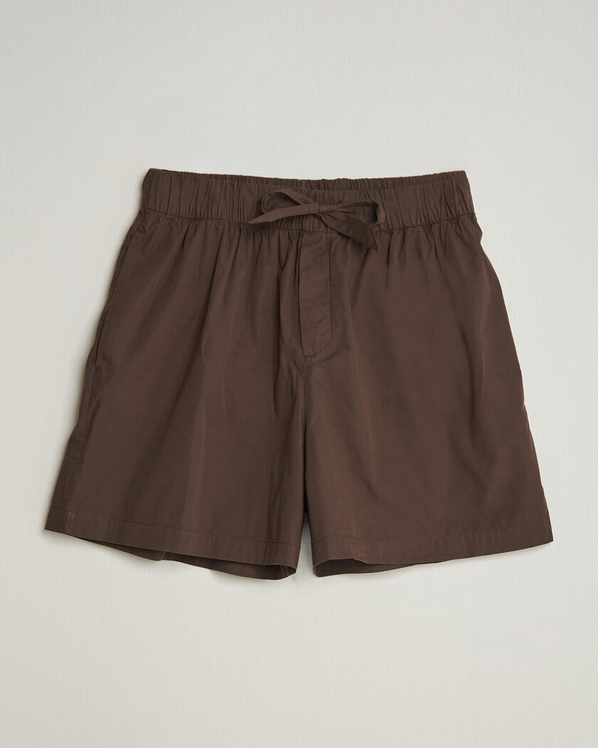 Tekla Poplin Pyjama Shorts Coffee – Brun