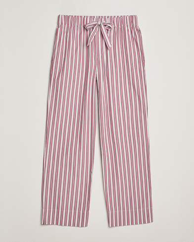 Tekla Poplin Pyjama Pants Rhubarb Stripes – Rød