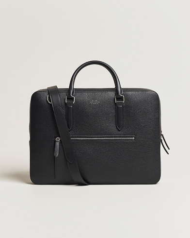 Smythson Ludlow Slim Briefcase With Zip Front Black – Sort