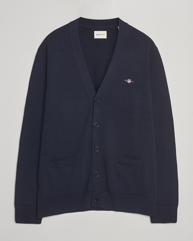 Gant Casual Cotton Cardigan Evening Blue – Blå