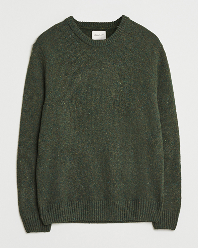 GANT Neps Wool Crew Neck Country Green – Grøn