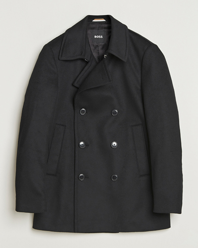 BOSS BLACK Hyde Wool Peacoat Black – Sort