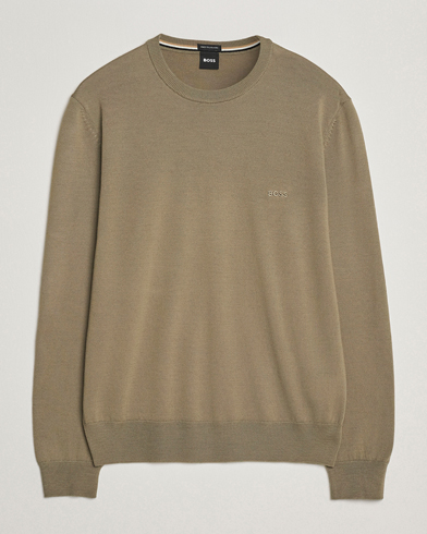 BOSS BLACK Botto Merino Knitted Pullover Open Brown – Brun