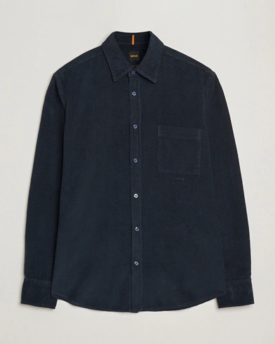 Herre | BOSS ORANGE | BOSS ORANGE Relegant Corduroy Shirt Dark Blue