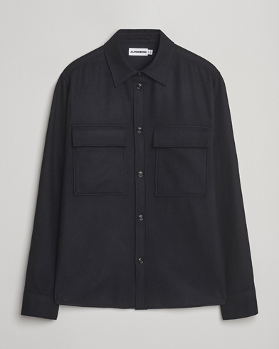 J.Lindeberg Flat Wool Overshirt Black – Sort