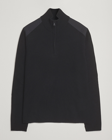 J.Lindeberg Martin Knitted Hybrid Half Zip Black – Sort