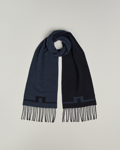 J.Lindeberg Champ Wool Doublefaced Scarf Navy – Blå