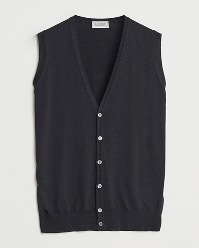 John Smedley Huntswood Slim Fit Waistcoat Black – Sort