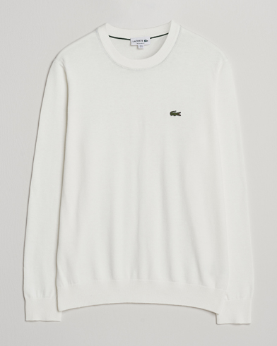Lacoste Cotton Knitted Sweater Flour – Hvid