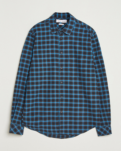 Samsøe Samsøe Liam Brushed Cotton Checked Shirt Turkish Coffee – Blå