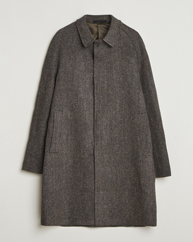Walker Slater Watson Harris Tweed Herringbone Coat Dark Brown – Brun