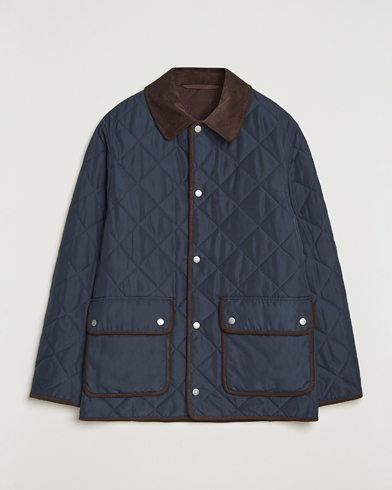 GANT Quilted Fleece Jacket Evening Blue – Blå