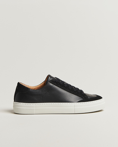 J.Lindeberg Art Signature Leather/Suede Sneaker Black – Sort