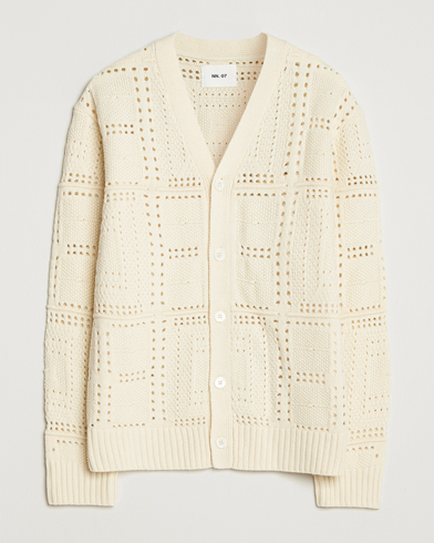 NN07 Tobias Knitted Cardigan Ivory – Hvid