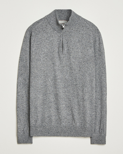 Canali Donegal Half Zip Sweater Grey Melange – Grå