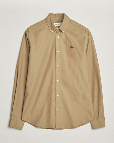Herre | Forét | Forét Flag Regular Fit Oxford Shirt Khaki