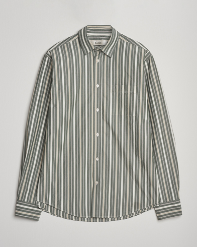 Forét Maple Poplin Shirt Dark Green Stripe – Grøn