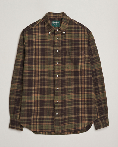 Herre | Gitman Vintage | Gitman Vintage Brushed Winter Madras Button Down Shirt Brown/Olive