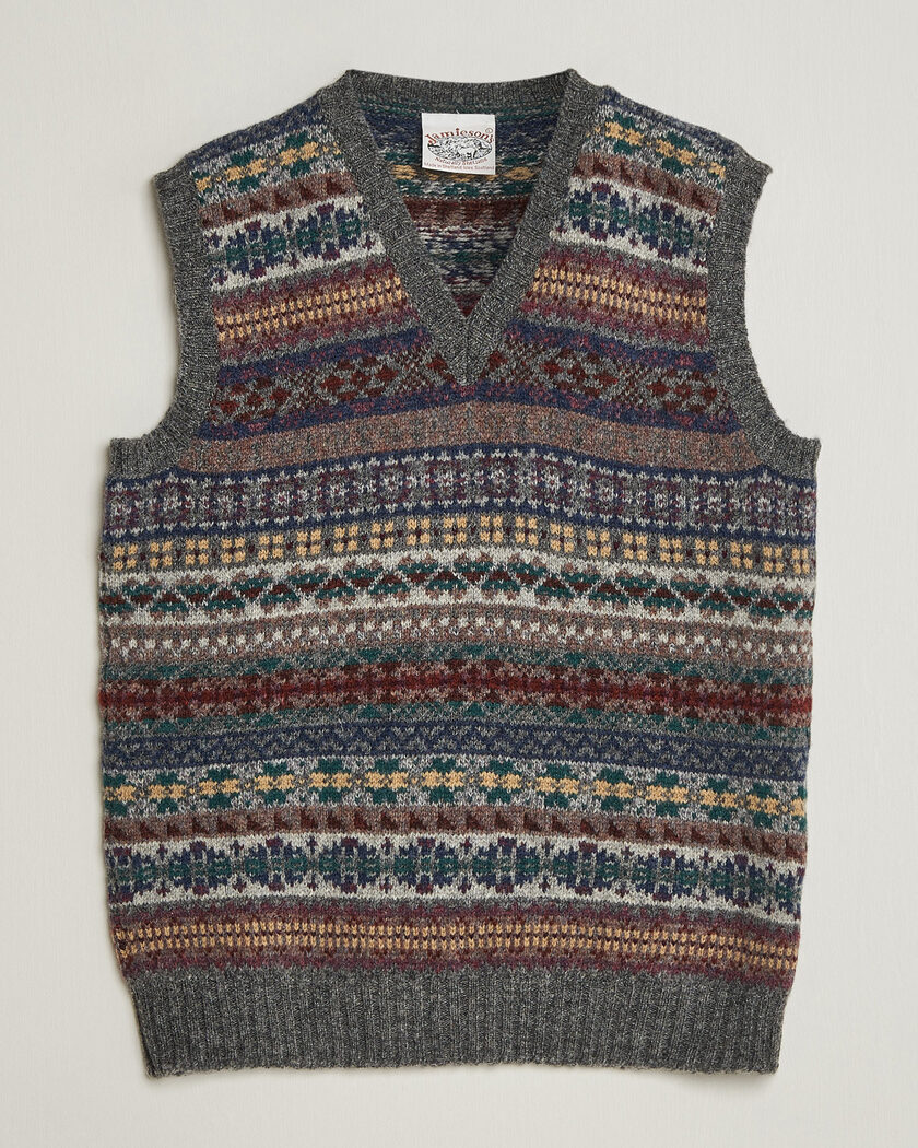 Jamieson's of Shetland Jamiesons Of Shetland All Over Fair Isle Slipover Multi – Flerfarvet