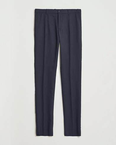 Incotex Slim Fit Washable Flannel Trousers Grey Melange – Grå