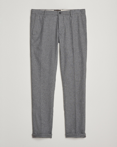 Incotex Slim Fit Washed Flannel Slacks Light Grey – Grå