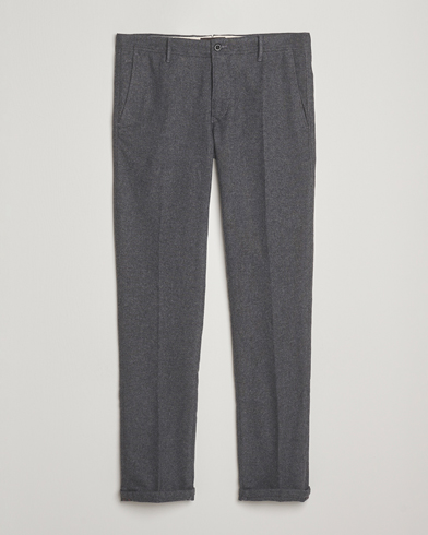 Incotex Slim Fit Washed Flannel Slacks Grey Melange – Grå