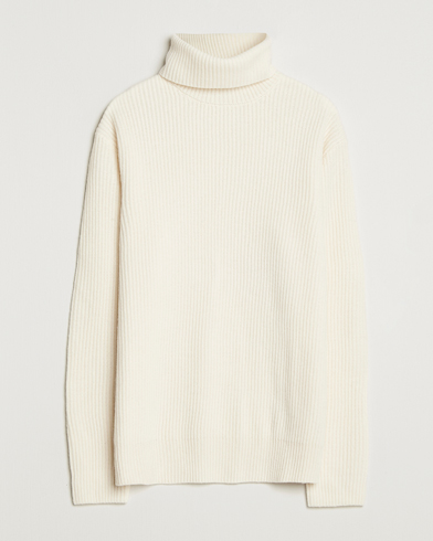 LES DEUX Eddie Wool Rib Rollneck Ivory – Hvid