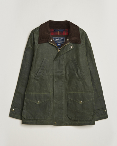 Herre | Manifattura Ceccarelli | Manifattura Ceccarelli Rain Caban Wax Cloth Dark Green