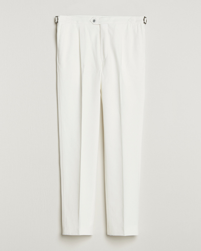 Oscar Jacobson Delon Brushed Cotton Trousers White – Hvid