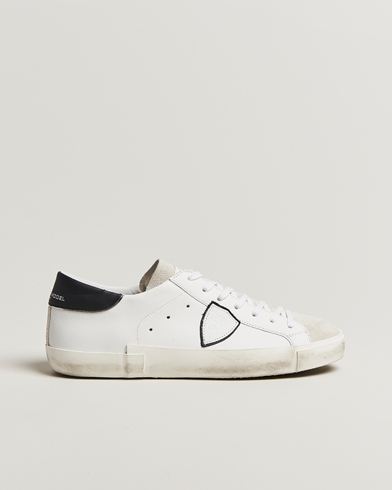 Philippe Model Prsx Low Top Leather Sneakers White/Black – Hvid