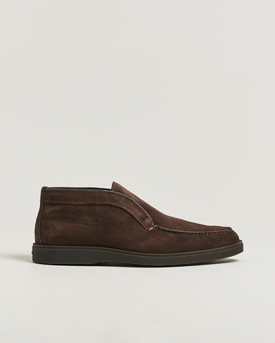 Santoni Detroit Chukka Boots Dark Brown Suede – Brun