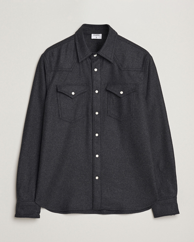 Herre | Filippa K | Filippa K Western Wool Shirt Anthracite Melange