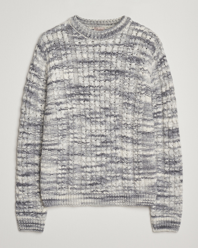 Stenströms Alpacka Cable Knitted Crew Neck Grey – Grå