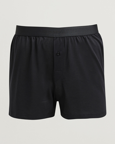 Sunspel Superfine One Button Boxer Black – Sort