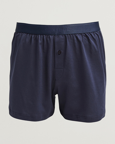 Sunspel Superfine One Button Boxer Navy – Blå
