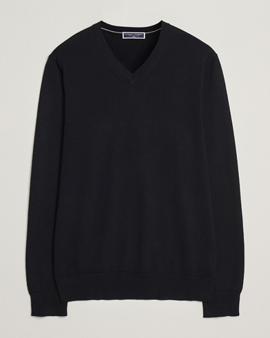 Charles Tyrwhitt Pure Merino V-Neck Jumper Black – Sort