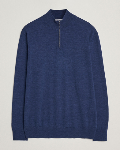 Charles Tyrwhitt Pure Merino Zip Neck Jumper Ink Blue – Blå
