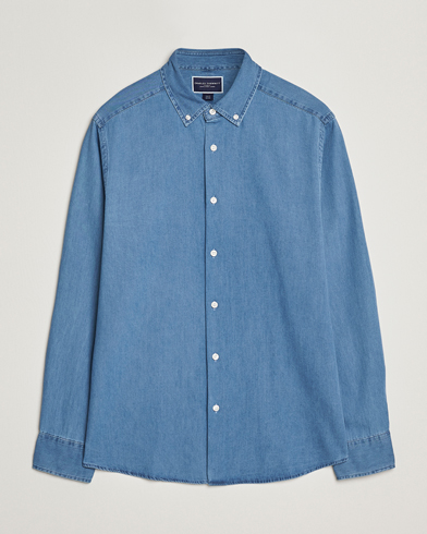 Herre | Charles Tyrwhitt | Charles Tyrwhitt Slim Fit Button Down Denim Shirt Ocean Blue