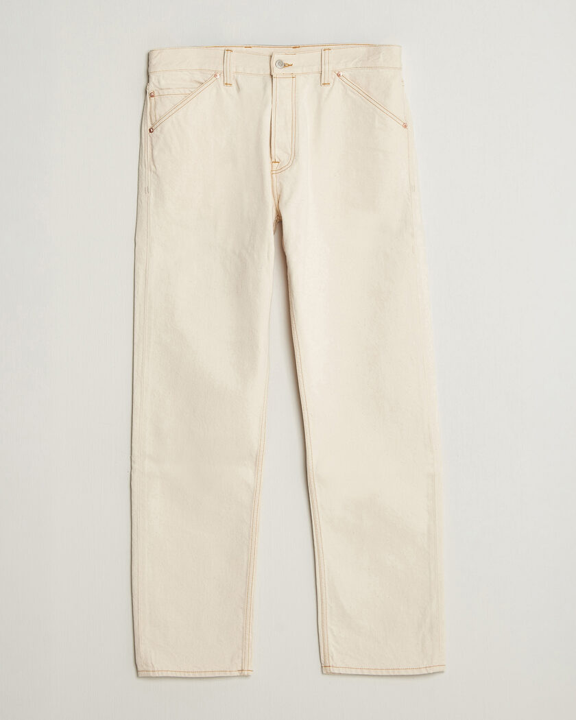 Drake's 5-Pocket Heavy Cotton Jeans Ecru – Hvid