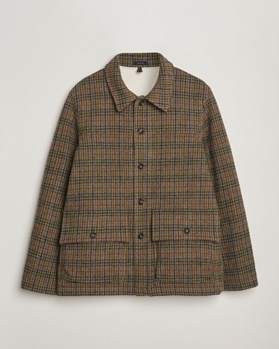Drake's Check Tweed Donkey Chore Green – Grøn