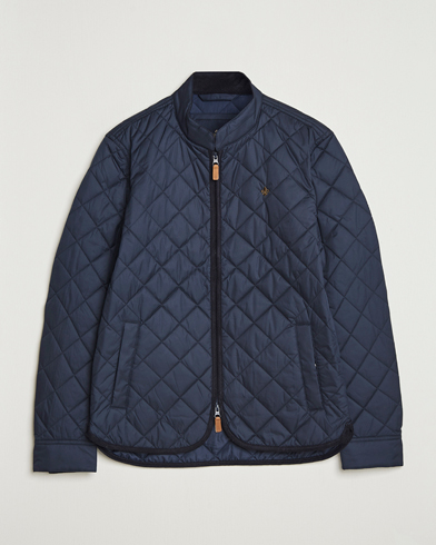 Morris Teddy Quilted Jacket Old Blue – Blå
