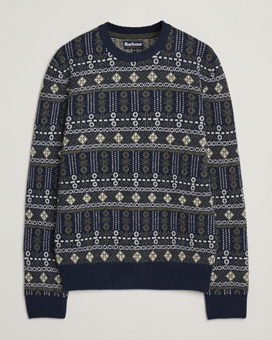 Herre | Barbour Lifestyle | Barbour Lifestyle Grangetown Fairisle Lambswool Crewneck Inky Blue