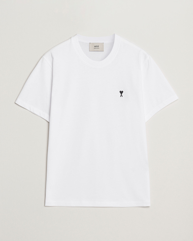 AMI Contrast Heart Logo T-Shirt White – Hvid