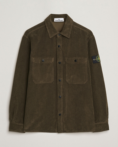 Stone Island Organic Cotton Cord Overshirt Military Green – Grøn