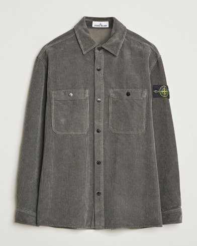 Herre | Stone Island | Stone Island Organic Cotton Cord Overshirt Grey