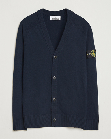 Stone Island Knitted Geelong Wool Cardigan Navy – Blå