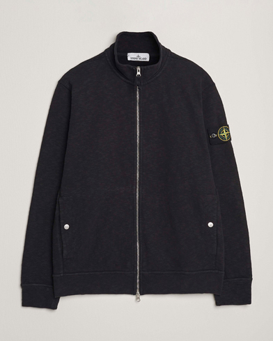Stone Island Vanisé Brushed Heavy Cotton Full Zip Black – Sort