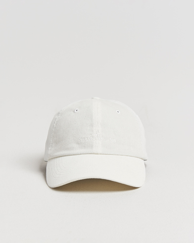 Stone Island Micro Cord Cotton Cap Ivory – Hvid